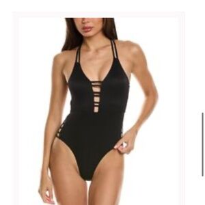 Nicole Miller one piece black swimsuit XS new